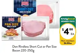 Farmer Jack's Don Rindless Short Cut or Pan Size Bacon offer