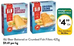 Farmer Jack's I&j beer battered or crumbed fish fillets offer