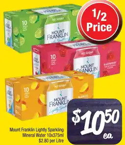 Farmer Jack's Mount Franklin Lightly Sparkling Mineral Water offer