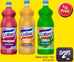 Farmer Jack's Cottees Cordial offer