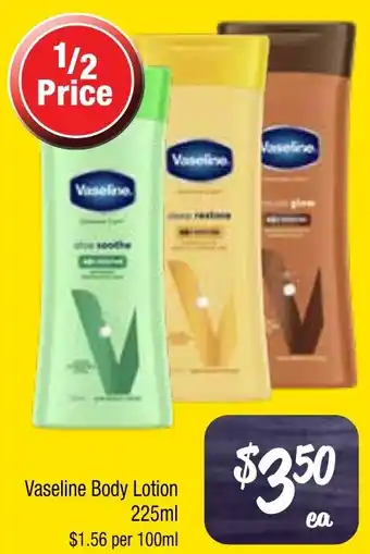 Farmer Jack's Vaseline Body Lotion offer