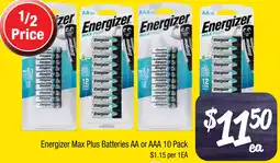 Farmer Jack's Energizer Max Plus Batteries AA or AAA offer