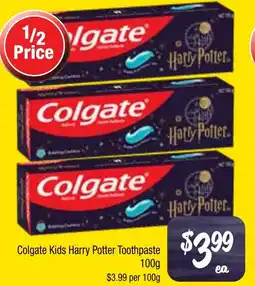 Farmer Jack's Colgate Kids Harry Potter Toothpaste offer