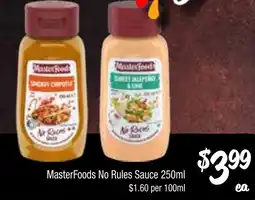 Farmer Jack's MasterFoods No Rules Sauce offer