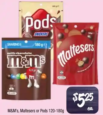 Farmer Jack's M&M's, Maltesers or Pods offer