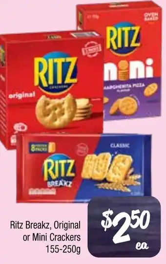 Farmer Jack's Ritz Breakz, Original or Mini Crackers offer