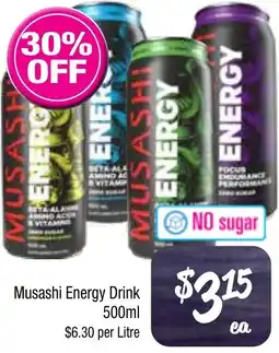 Farmer Jack's Musashi Energy Drink offer