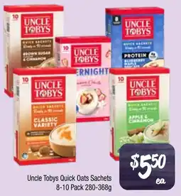 Farmer Jack's Uncle Tobys Quick Oats Sachets offer