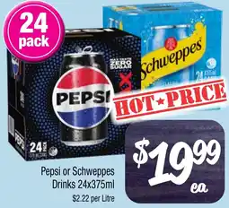 Farmer Jack's Pepsi or Schweppes Drinks offer