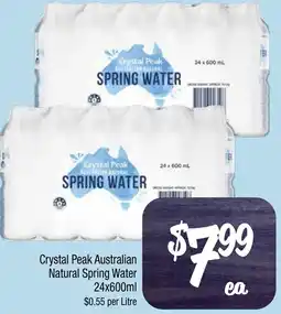 Farmer Jack's Crystal Peak Australian Natural Spring Water offer