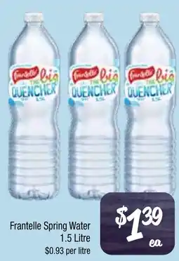 Farmer Jack's Frantelle Spring Water offer