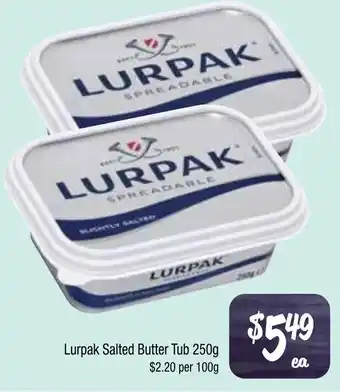 Farmer Jack's Lurpak Salted Butter Tub offer