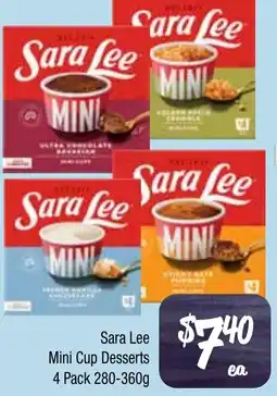 Farmer Jack's Sara Lee Mini Cup Desserts offer