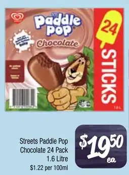 Farmer Jack's Streets Paddle Pop Chocolate offer