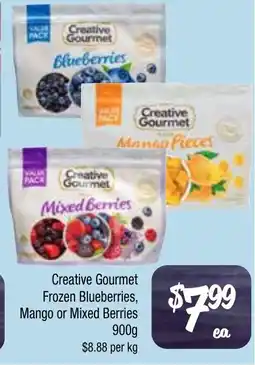 Farmer Jack's Creative Gourmet Frozen Blueberries, Mango or Mixed Berries offer