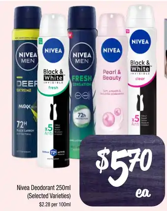 Farmer Jack's Nivea Deodorant offer