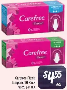 Farmer Jack's Carefree Flexia Tampons offer