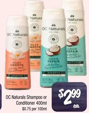 Farmer Jack's OC Naturals Shampoo or Conditioner offer