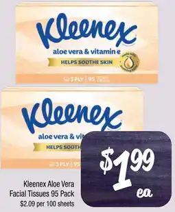 Farmer Jack's Kleenex Aloe Vera Facial Tissues offer