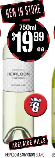 Farmer Jack's Heirloom sauvignon blanc leeuwin offer