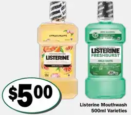 Friendly Grocer Listerine Mouthwash offer