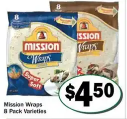 Friendly Grocer Mission Wraps offer