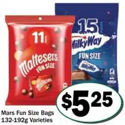 Friendly Grocer Mars Fun Size Bags offer