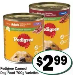 Friendly Grocer Pedigree Canned Dog Food offer