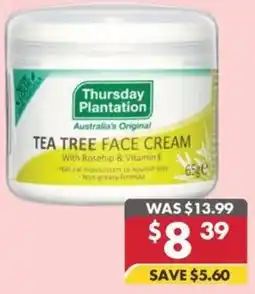 Pharmacy4Less Thursday plantation tea tree face cream offer