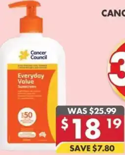 Pharmacy4Less Cancer Council Everyday Value Sunscreen offer