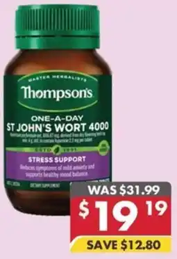 Pharmacy4Less Thompson's one-a-day st john's wort 4000 offer