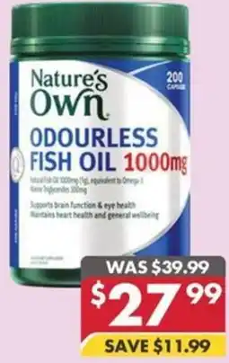 Pharmacy4Less Nature's own odourless fish oil 1000mg offer
