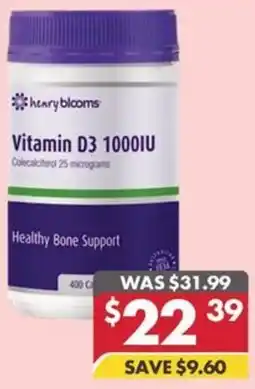 Pharmacy4Less henry blooms Vitamin D3 1000IU offer