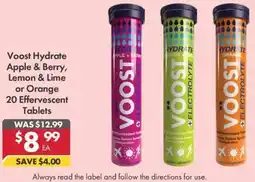 Pharmacy4Less Voost Hydrate Apple & Berry, Lemon & Lime or Orange 20 Effervescent Tablets offer