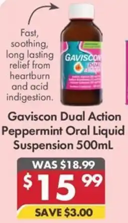 Pharmacy4Less Gaviscon Dual Action Peppermint Oral Liquid Suspension offer