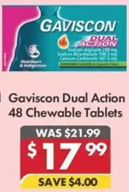 Pharmacy4Less Gaviscon Dual Action 48 Chewable Tablets offer