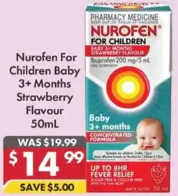 Pharmacy4Less Nurofen For Children Baby 3+ Months Strawberry Flavour offer