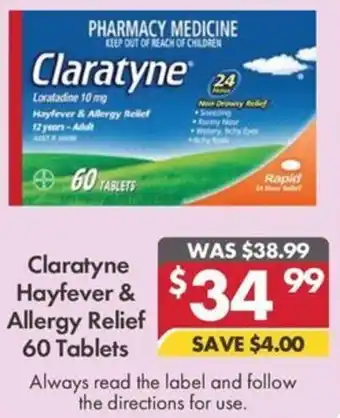 Pharmacy4Less Claratyne Hayfever & Allergy Relief offer