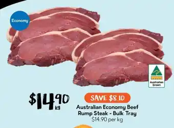 Australian Economy Beef Rump Steak - Bulk Tray