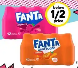 Drakes Fanta Orange Zero Sugar or Fanta Raspberry Mini Bottles offer