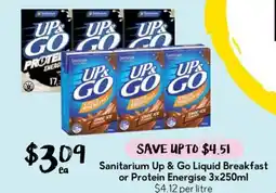 Drakes Sanitarium Up & Go Liquid Breakfast or Protein Energise offer