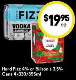 Drakes Hard Fizz 4% or Billson's 3.5% Cans offer