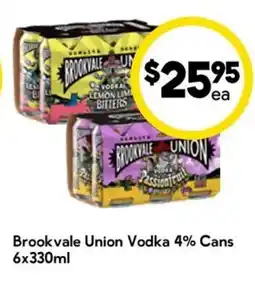 Drakes Brookvale Union Vodka 4% Cans offer