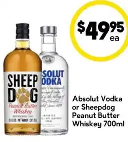 Drakes Absolut Vodka or Sheepdog Peanut Butter Whiskey offer