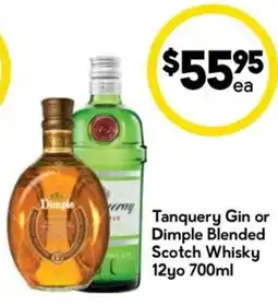 Drakes Tanquery Gin or Dimple Blended Scotch Whisky 12yo offer