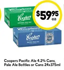Drakes Coopers Pacific Ale 4.2% Cans, Pale Ale Bottles or Cans offer