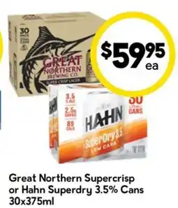Drakes Great Northern Supercrisp or Hahn Superdry 3.5% Cans offer