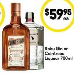 Drakes Roku Gin or Cointreau Liqueur offer
