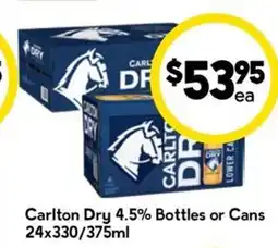 Drakes Carlton Dry 4.5% Bottles or Cans offer