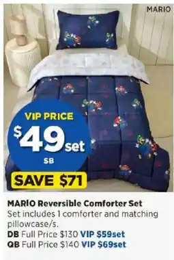 Spotlight MARIO Reversible Comforter Set Set offer